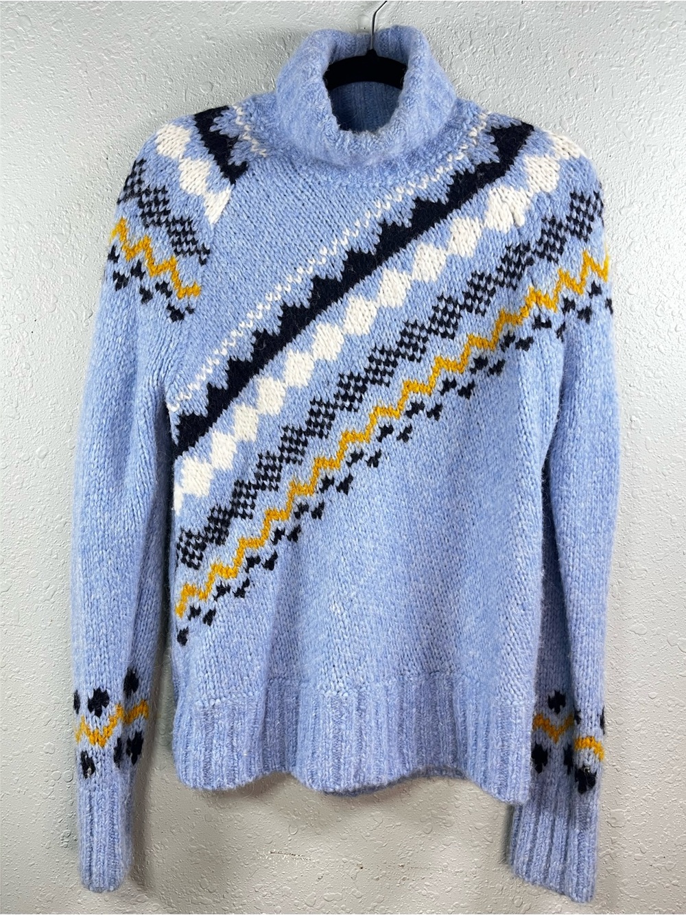 Derek Lam 10 Crosby Alpaca Merino Fair Isle Turtleneck Sweater XS - Picture 2 of 10